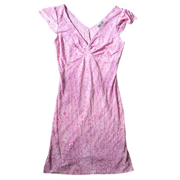 Click Click Dresses & Skirts - Vintage Y2K Click Click Womens Medium* Pink Mini Dress Short Sleeve Sparkle